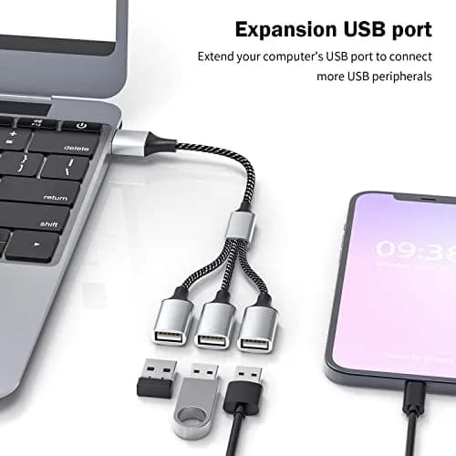 Fidioto USB Splitter Y Cable, 10in Dual USBA Ports, Data & Power Extender for Mac, Laptop, PC, Xbox Series X/S, PS4, PS5 thumbnail 7
