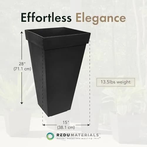 Tierra Verde 2-Pack Self-Watering Square Planters, Symphony, 15" x 28" | Durable Recycled Material thumbnail 6