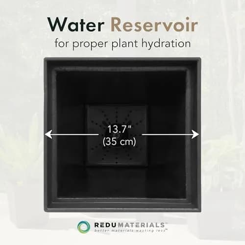 Tierra Verde 2-Pack Self-Watering Square Planters, Symphony, 15" x 28" | Durable Recycled Material thumbnail 7
