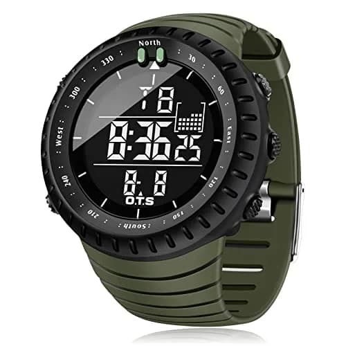 PALADA Digital Sports Watch Waterproof Tactical Watch 50mm Case, Green thumbnail 1