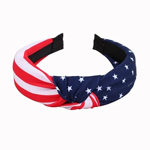 Ardorchid USA Flag Headbands 4 Pack | Patriotic Red White Blue Hair Accessories thumbnail 9