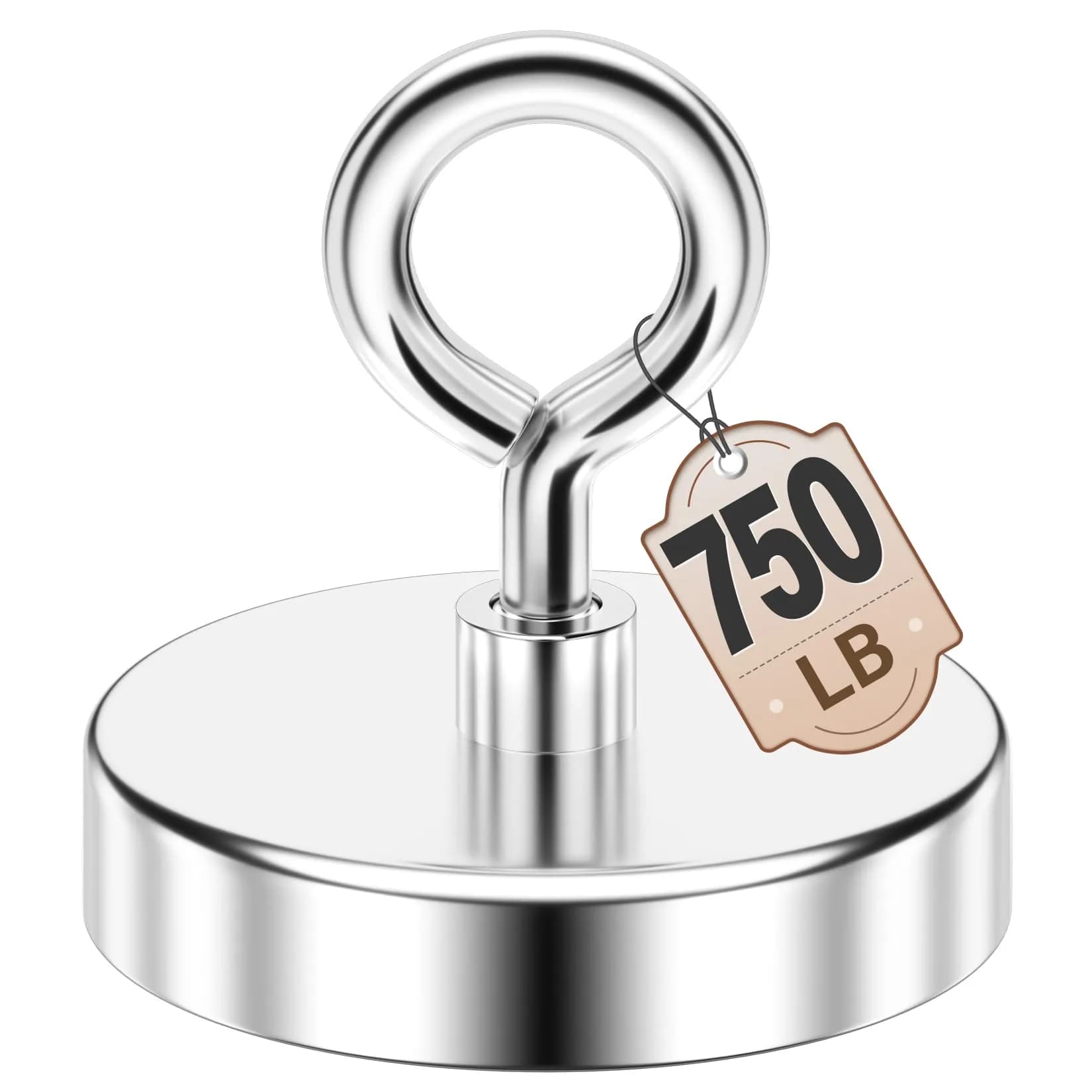 FINDMAG 350 LBS Fishing Magnet, 2 Inch (50mm) Diameter x 0.39 Inch (10mm) Thickness | Heavy Duty Neodymium Retrieval Magnet — 2.95 inches (75mm)