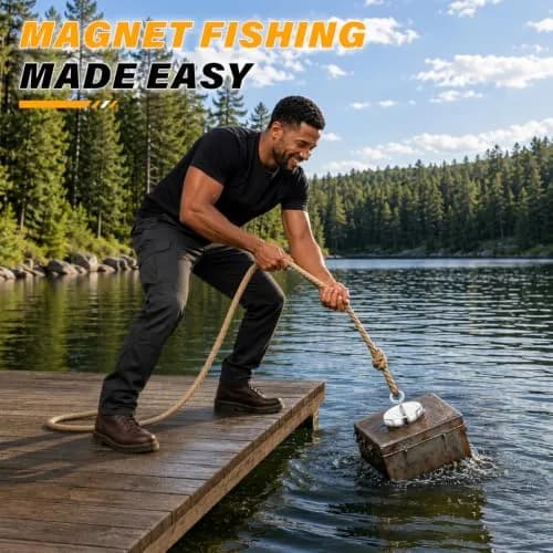 FINDMAG 750 LBS Heavy Duty Fishing Magnet 20.3 cm (7.5 cm Diameter) | Strong Neodymium Magnet for Metal Retrieval thumbnail 9