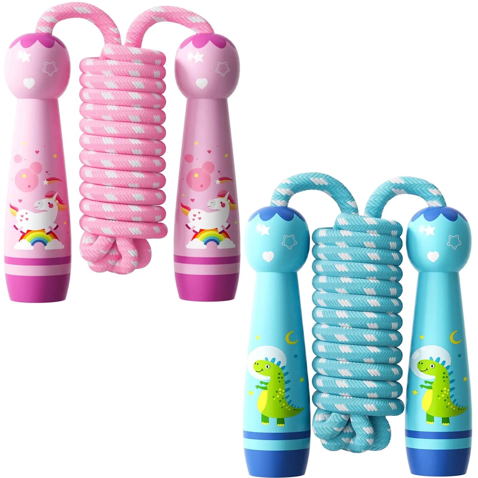 JGM Adjustable Cotton Braided Jump Rope with Wooden Handle | 2.27 kg (5 lb) Total Weight