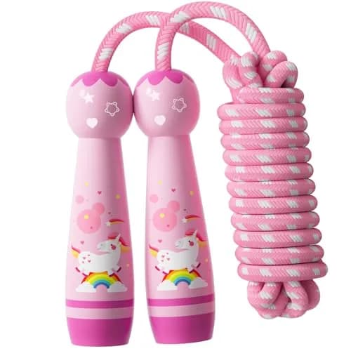 JGM Adjustable Cotton Braided Jump Rope with Wooden Handle | 2.27 kg (5 lb) Total Weight thumbnail 7