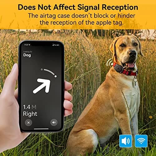 CITYWAY IPX8 Waterproof Dog Collar Holder for Airtag, Metal Back Plate - 4 Pack Black | Secure Pet Tracker Mount thumbnail 6