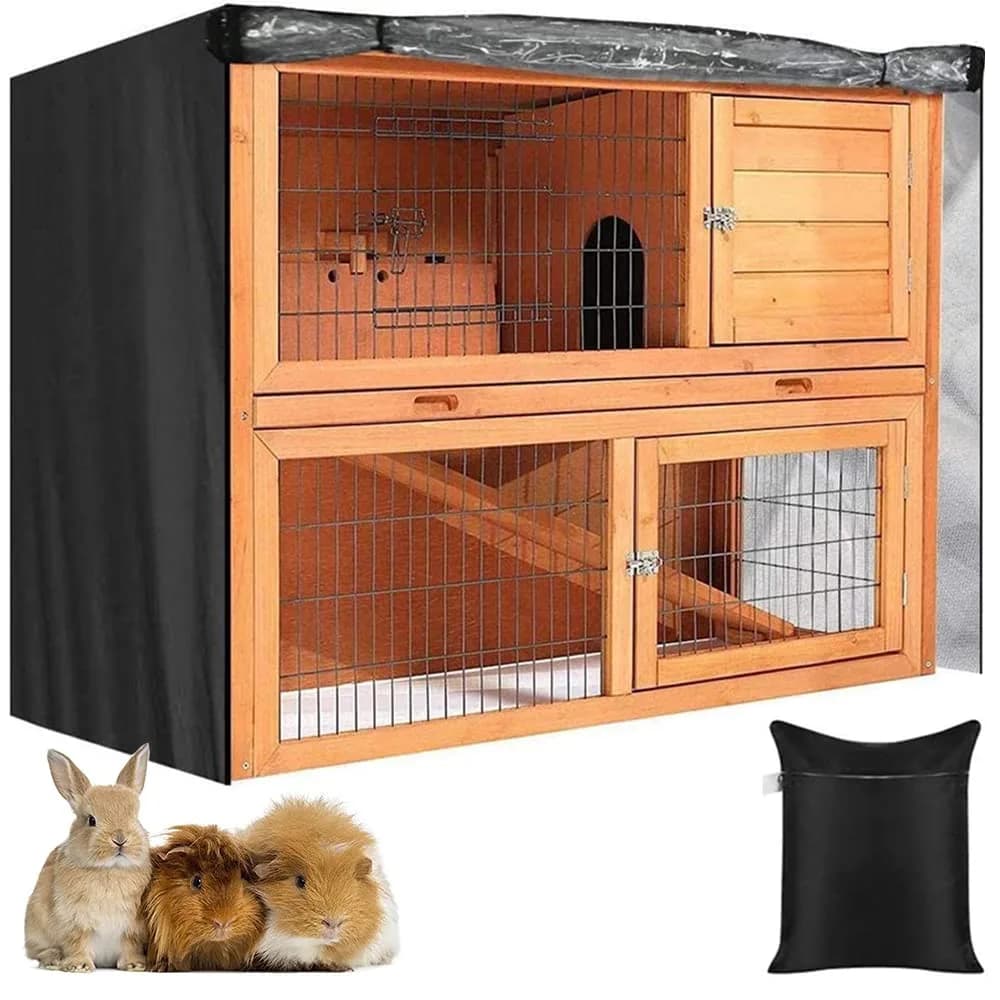 Skyour 4ft Rabbit Hutch Cover 122x50x105 cm | Waterproof 420D Oxford Heavy Duty Outdoor Bunny Hutch Cover - main product image