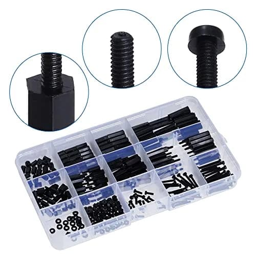 Lystaii M2 Black Nylon Hex Spacer Standoff Kit 320pcs | Non-Conductive Mounting Hardware thumbnail 7