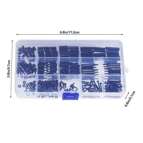 Lystaii M2 Black Nylon Hex Spacer Standoff Kit 320pcs | Non-Conductive Mounting Hardware thumbnail 2