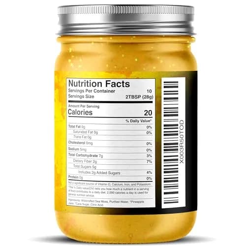 WELLNESS LABSRX Pineapple Sea Moss Gel Superfood 296ml (10 oz) | Nutrient-Rich Caribbean Harvest thumbnail 2