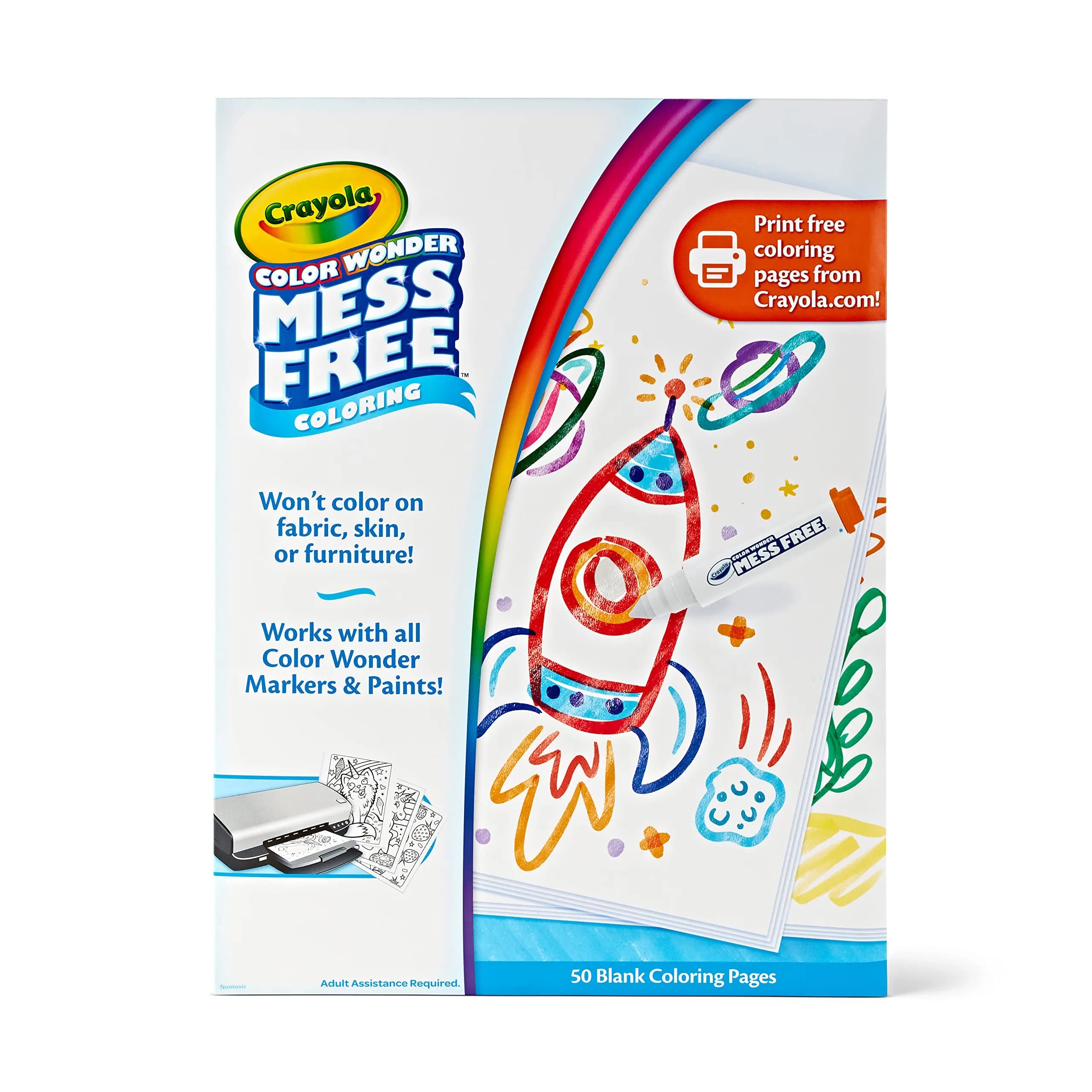 Crayola Color Wonder Mess Free Coloring Pages 50ct | Blank Printable Pages for Toddlers & Kids - main product image