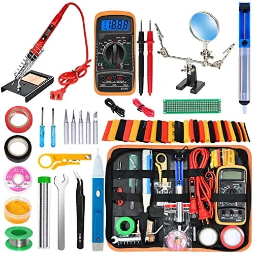 KYZHXVO 80W LCD Digital Soldering Iron Kit with Adjustable Temperature and Magnifying Glass | 200-450°C (392-842°F) thumbnail 1