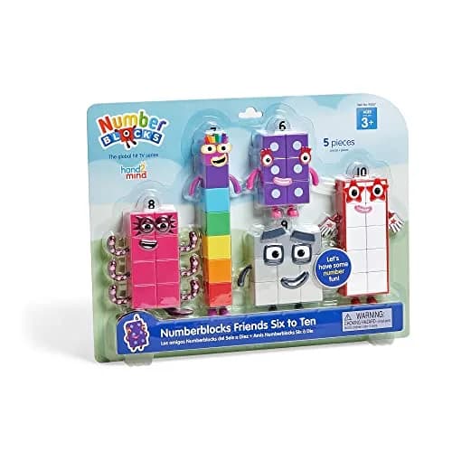hand2mind Numberblocks Friends Six to Ten Figures – Official Licensed Character Action Set, Educational Toy, 6 Pieces, Plastic, 11.5 x 15 x 1.6 inches thumbnail 1