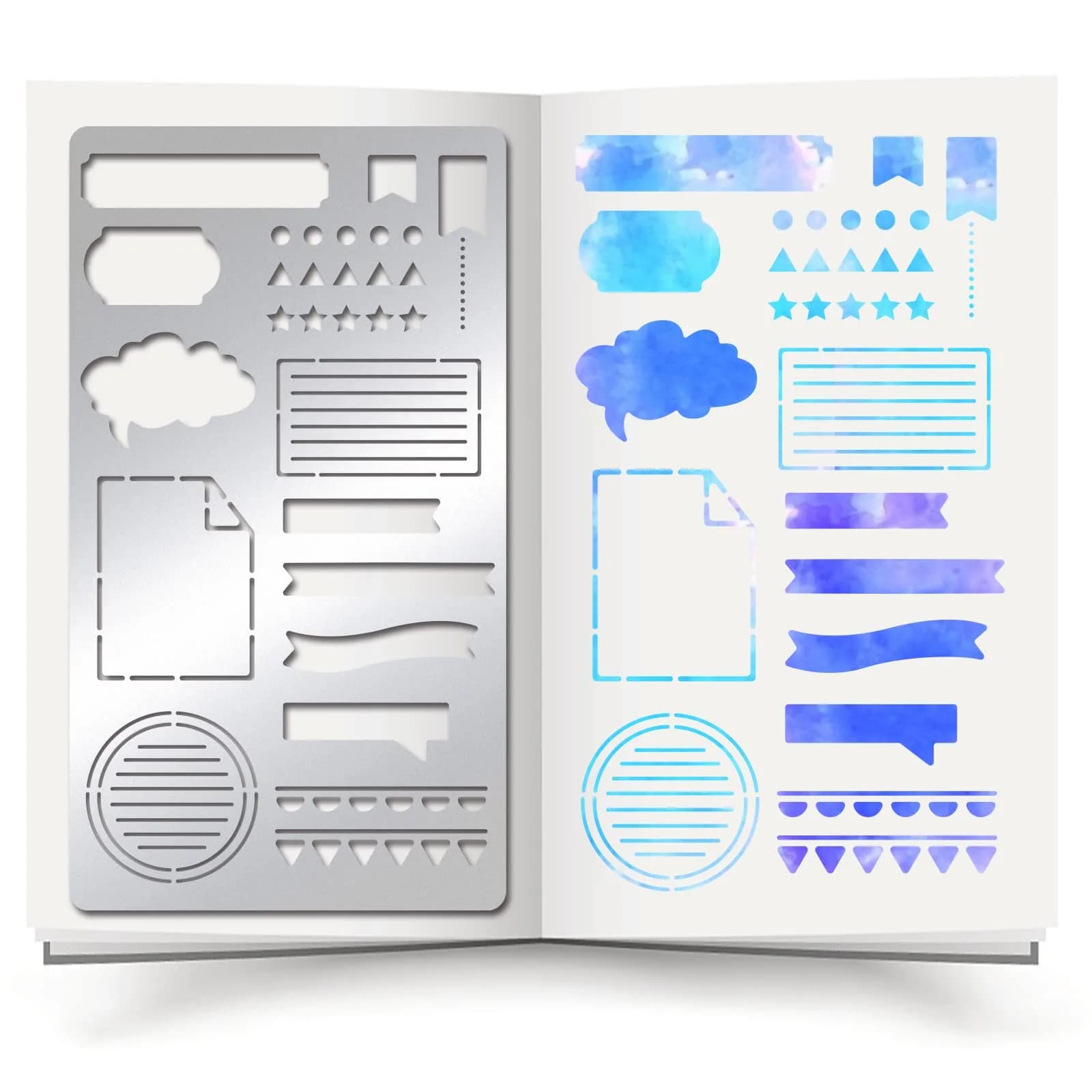 INFUNLY Metal Journal Stencils Bookmark Metal Templates Planner Stencils 10.1x17.7cm (4x7 inches) | Reusable for Journaling, Wood Carving, Drawings, Scrapbooking - main product image