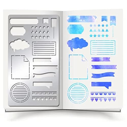 INFUNLY Metal Journal Stencils Bookmark Metal Templates Planner Stencils 10.1x17.7cm (4x7 inches) | Reusable for Journaling, Wood Carving, Drawings, Scrapbooking thumbnail 1