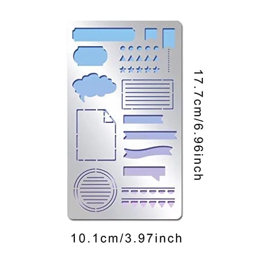 INFUNLY Metal Journal Stencils Bookmark Metal Templates Planner Stencils 10.1x17.7cm (4x7 inches) | Reusable for Journaling, Wood Carving, Drawings, Scrapbooking thumbnail 2