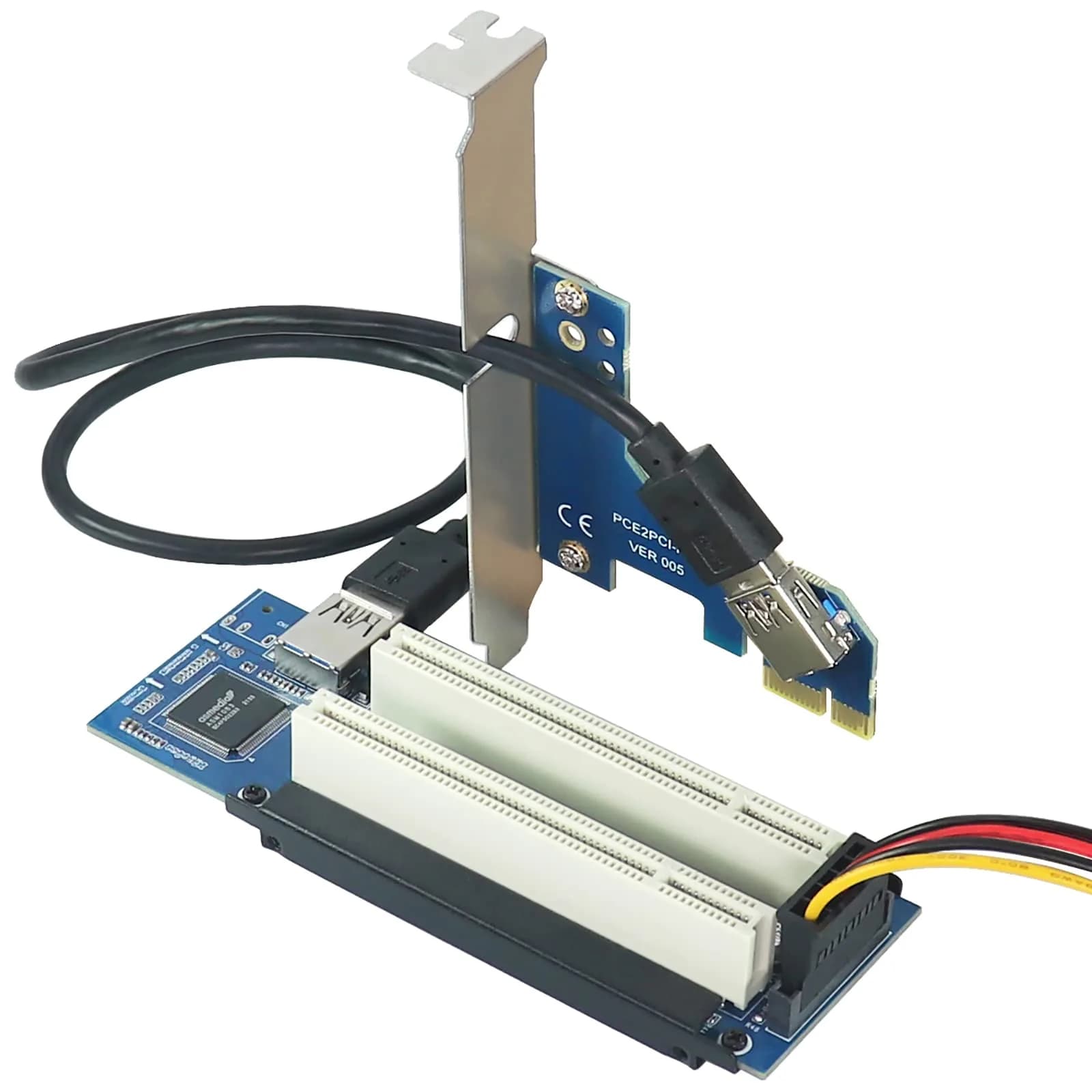 Trotwei Blue PCIe to PCI Adapter Card with USB 3.0 Cable | 3.2 oz (90.7 g)