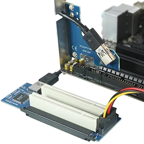 Trotwei Blue PCIe to PCI Adapter Card with USB 3.0 Cable | 3.2 oz (90.7 g) thumbnail 2