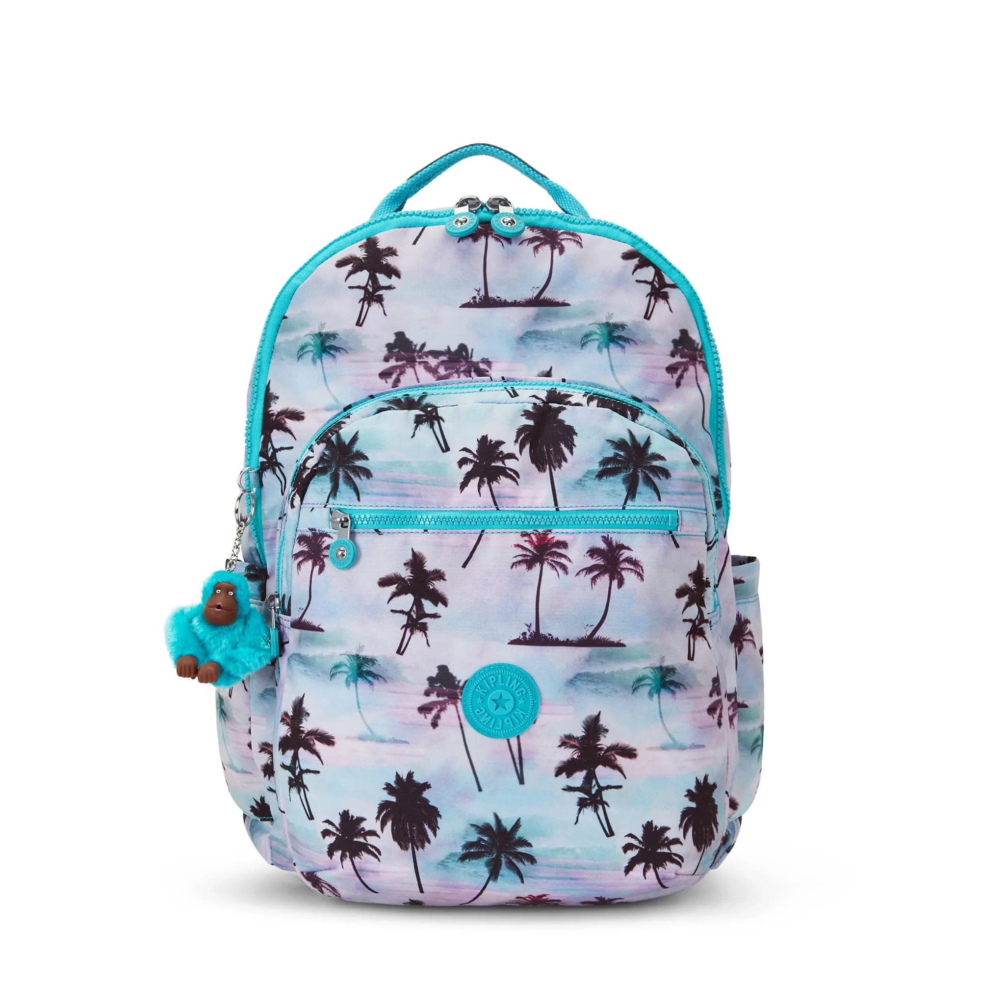 Kipling Seoul Women's Large Laptop Backpack 27L (1.41 lbs) | Padded Sleeve for 15" Laptops, Water-Resistant Nylon — Shadow Palm Prt