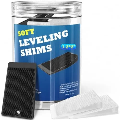 YARKOR Black & Clear Furniture Levelers 32-Piece Jar (2" Wedge Shims) | Non-Slip Rubber for Tables, Toilets, Beds & Couches thumbnail 1