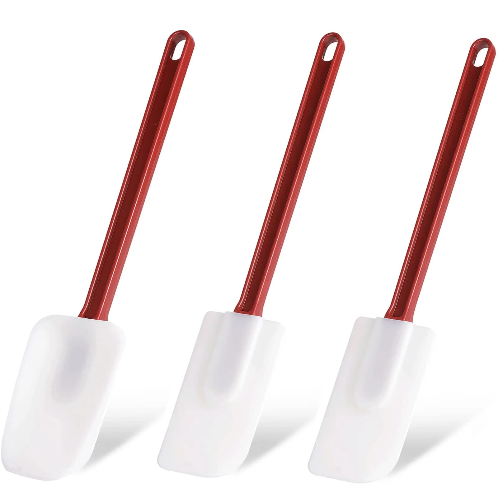 heffiso Silicone Rubber Spatula Set of 3, High Heat, Commercial (2 Spoonula + 1 Scraper, 24 cm / 9.5 Inches) | Food Grade Silicone for Indian Kitchens — 1 Spoonula + 2 Scrapers (9.5 Inches)
