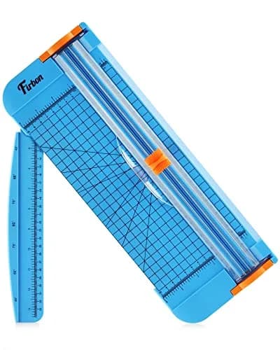Firbon A4 Paper Cutter, 12 Inch Paper Trimmer with Extended Ruler, Blue | 12 Sheets Capacity | CM & Inch Scale | Spring-Loaded Safe Blade thumbnail 1