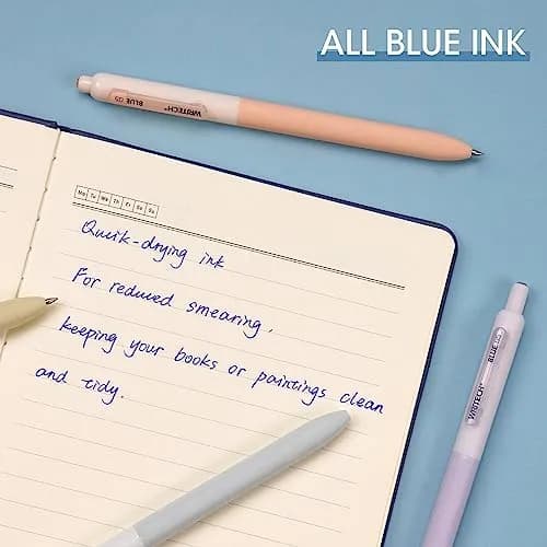WRITECH Gel Pens Fine Point 0.5mm Blue Ink 8 Count | Smooth Ink Flow Writing Instrument thumbnail 6