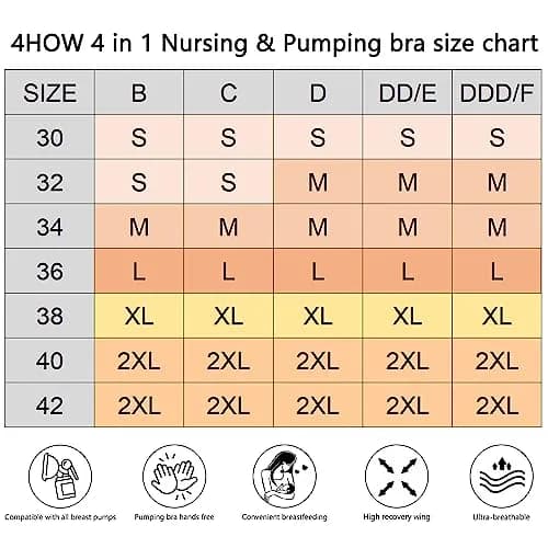 4HOW Hands-Free Pumping & Nursing Bra for Breastfeeding, Medium, 2-Pack (Black) | Adjustable Crossover Support thumbnail 7