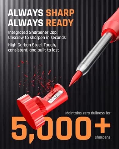 Nicpro 11 Pack Carpenter Pencils with Sharpener & Leads | 2.0mm & 2.8mm Line Sizes thumbnail 4