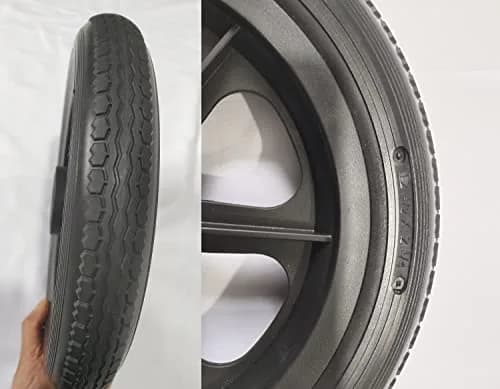 ComsenMed 12-inch Rear Wheel 30.48cm (12.5 x 2.25 inches) | Puncture-Proof Solid Urethane Foam Tire with Bearings thumbnail 4