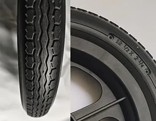 ComsenMed 12-inch Rear Wheel 30.48cm (12.5 x 2.25 inches) | Puncture-Proof Solid Urethane Foam Tire with Bearings thumbnail 6