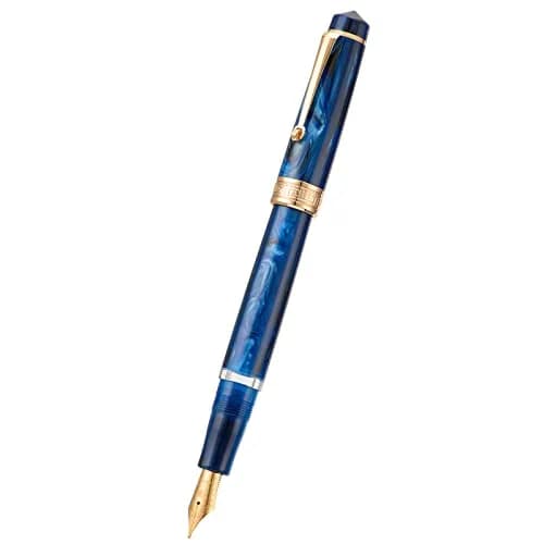 Asvine P20 Piston Fountain Pen Galaxy Blue Resin, Iridium Extra Fine Nib Gold Trim with Case Set | Smooth Writer thumbnail 3