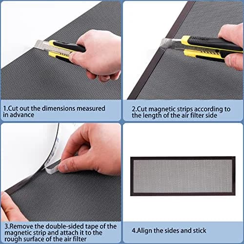 YSSHUI Magnetic PC Dust Filter Mesh 400x300mm | DIY, Reusable, Pet Hair Block thumbnail 6