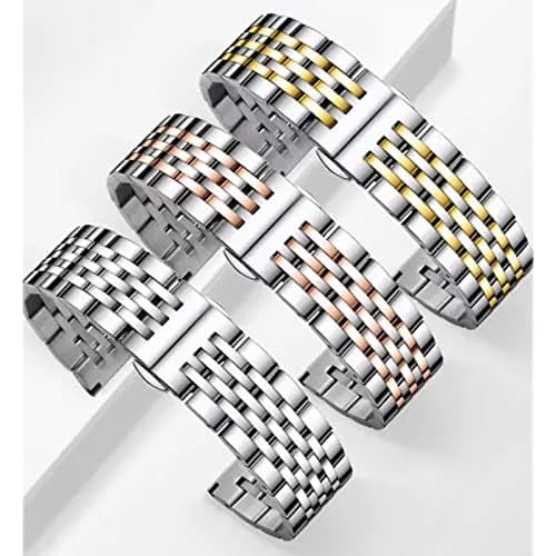 Niziruoup 19mm Stainless Steel Watch Band Strap Silver | Adjustable Metal Watch Bracelet Replacement Band for Men & Women thumbnail 7