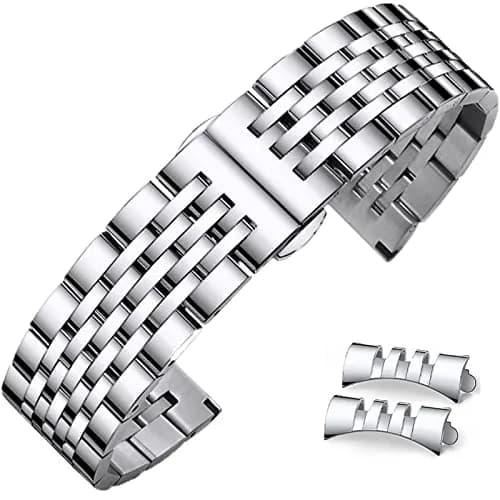 Niziruoup 20mm Stainless Steel Watch Band Strap Silver | Adjustable Size Watch Band thumbnail 1