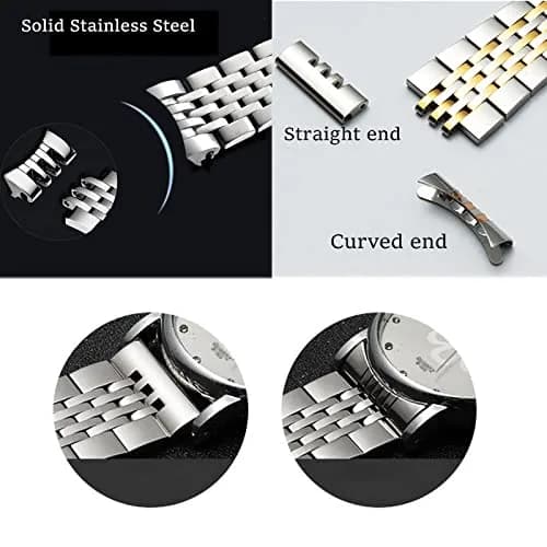 Niziruoup 20mm Stainless Steel Watch Band Strap Silver | Adjustable Size Watch Band thumbnail 2