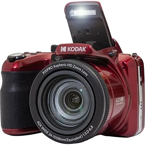 Kodak PIXPRO AZ425 Digital Camera with 42x Optical Zoom, 20MP CCD Sensor, 64GB Card & Accessories (Red) thumbnail 4