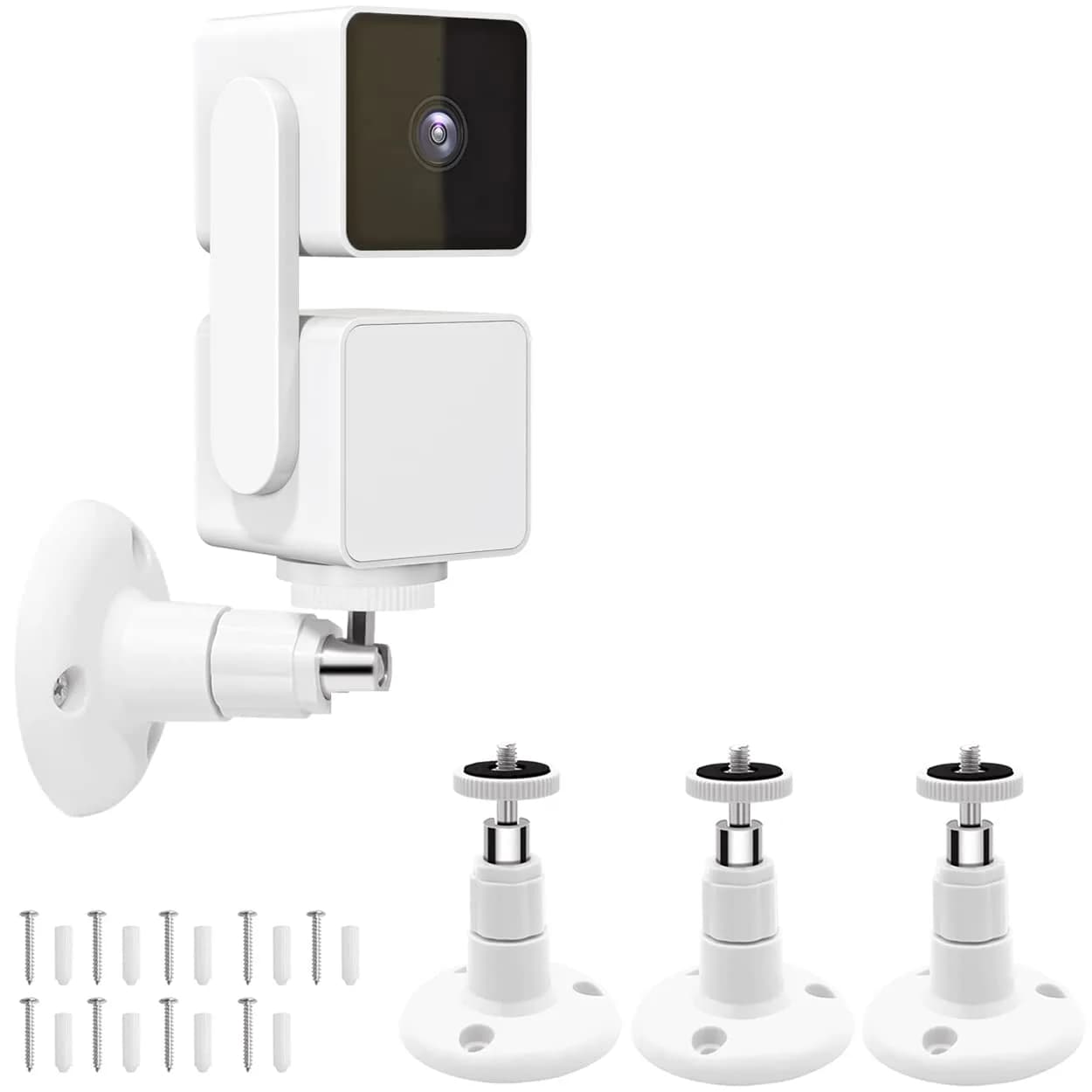Pefecon Wyze Camera Mount, Wall Mount for Wyze Cam Pan V3 & V4 | Adjustable Indoor/Outdoor Support — White / wall mount