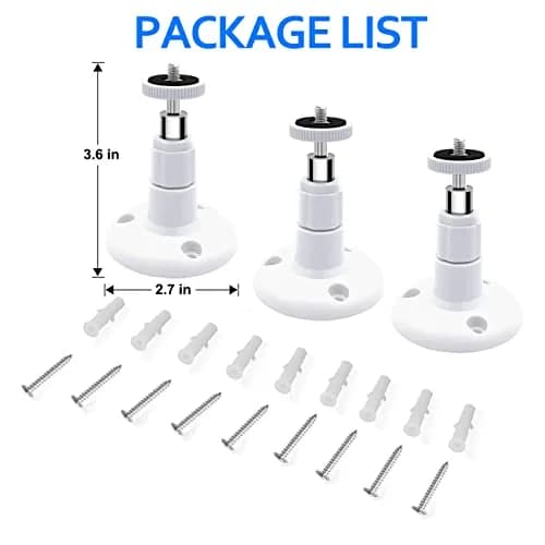 Pefecon Wall Mount Bracket for Wyze Cam Pan V3 & V4 | 360° Swivel & 90° Tilt, Durable ABS & Aluminum, 3 Pack thumbnail 7