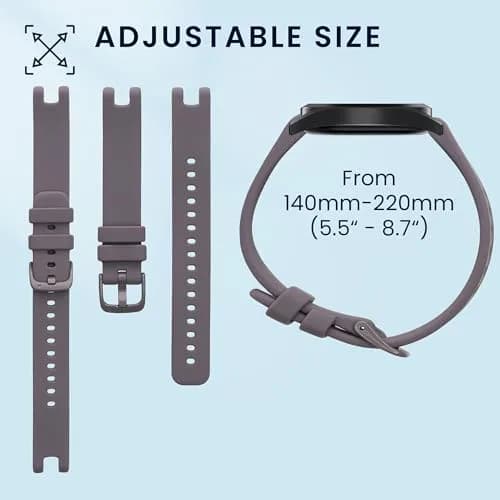 kwmobile Silicone Watch Bands Compatible with Garmin Lily Sport - 2x Replacement Bands - Lavender/Beige (14-22 cm) thumbnail 6