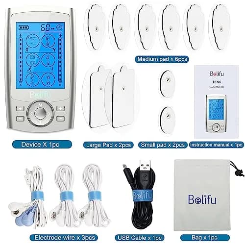 Belifu Dual Channel TENS EMS Unit 24 Modes Muscle Stimulator 120g (4.2oz) | Pain Relief Therapy for Home Use thumbnail 6