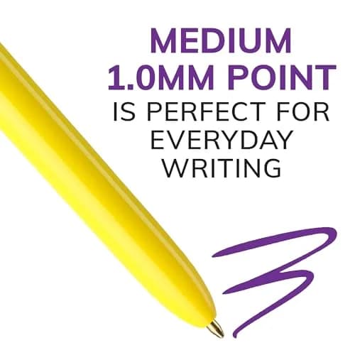 BIC 4-Color Retractable Ballpoint Pen, 3-Count Pack | Smooth Ink Flow for Students & Office thumbnail 3