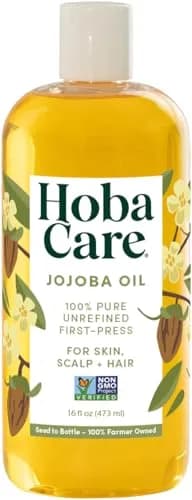 HobaCare Jojoba Oil 16 oz | Pure, Unrefined, Fast-Absorbing Carrier Oil for Skin & Hair thumbnail 1