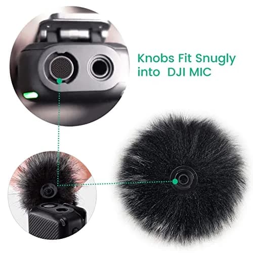 YEAOI 4-Pack Furry Windscreens for DJI MIC Transmitter (TX) | Noise Reduction & Voice Clarity thumbnail 5