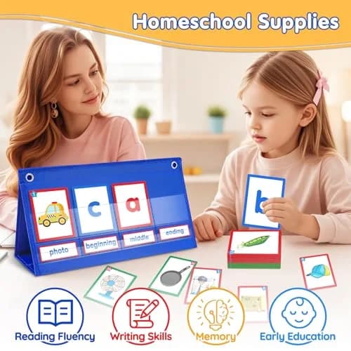 AKAYOK CVC Word Building Desktop Pocket Chart with 108 Phonics Flash Cards | Early Reading & Spelling Alphabet Learning Tools for Preschool, Kindergarten, Homeschooling thumbnail 2