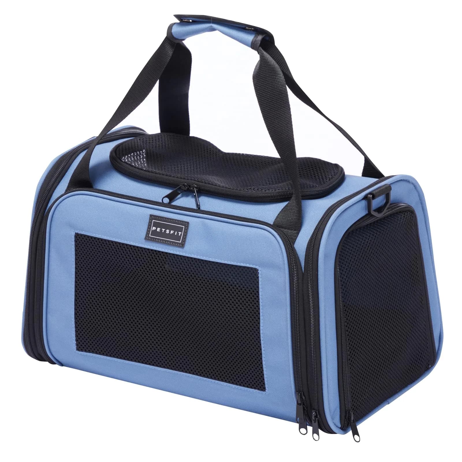 Petsfit Pet Carrier, Blue, Small & Medium Cats & Puppies | Airline Approved & Collapsible