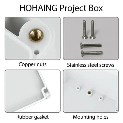 HoHaing Waterproof Plastic Junction Box IP65 6.2" x 3.5" x 2.4" | Weatherproof Electrical Enclosure thumbnail 6