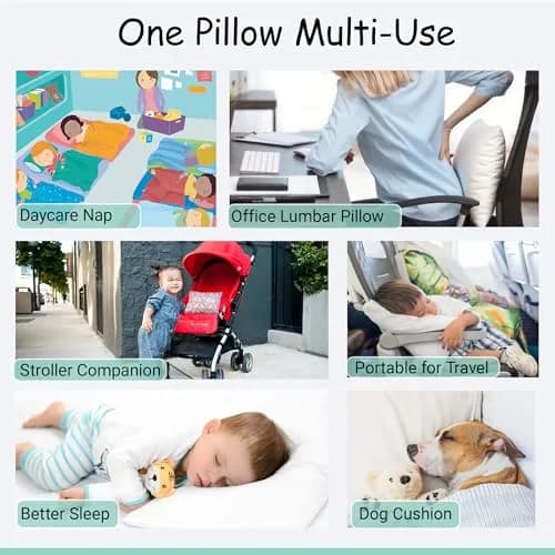 ZPECC Toddler Pillow with Pillowcase - 13x18 Organic Cotton Hypoallergenic Kids Pillow for Travel & Nursery thumbnail 6