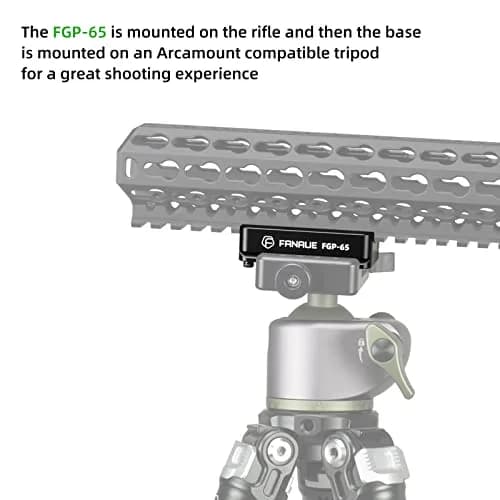 FANAUE FGP-65 Picatinny Arca-Swiss Compatible Rail Plate 6061 Aluminum | Anti-Slip Mount for Tripods thumbnail 7