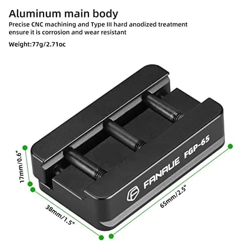 FANAUE FGP-65 Picatinny Arca-Swiss Compatible Rail Plate 6061 Aluminum | Anti-Slip Mount for Tripods thumbnail 2